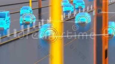 自动交通系统概念，智能城市，<strong>物联网</strong>，车辆到车辆，车辆到基础设施
